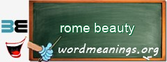 WordMeaning blackboard for rome beauty